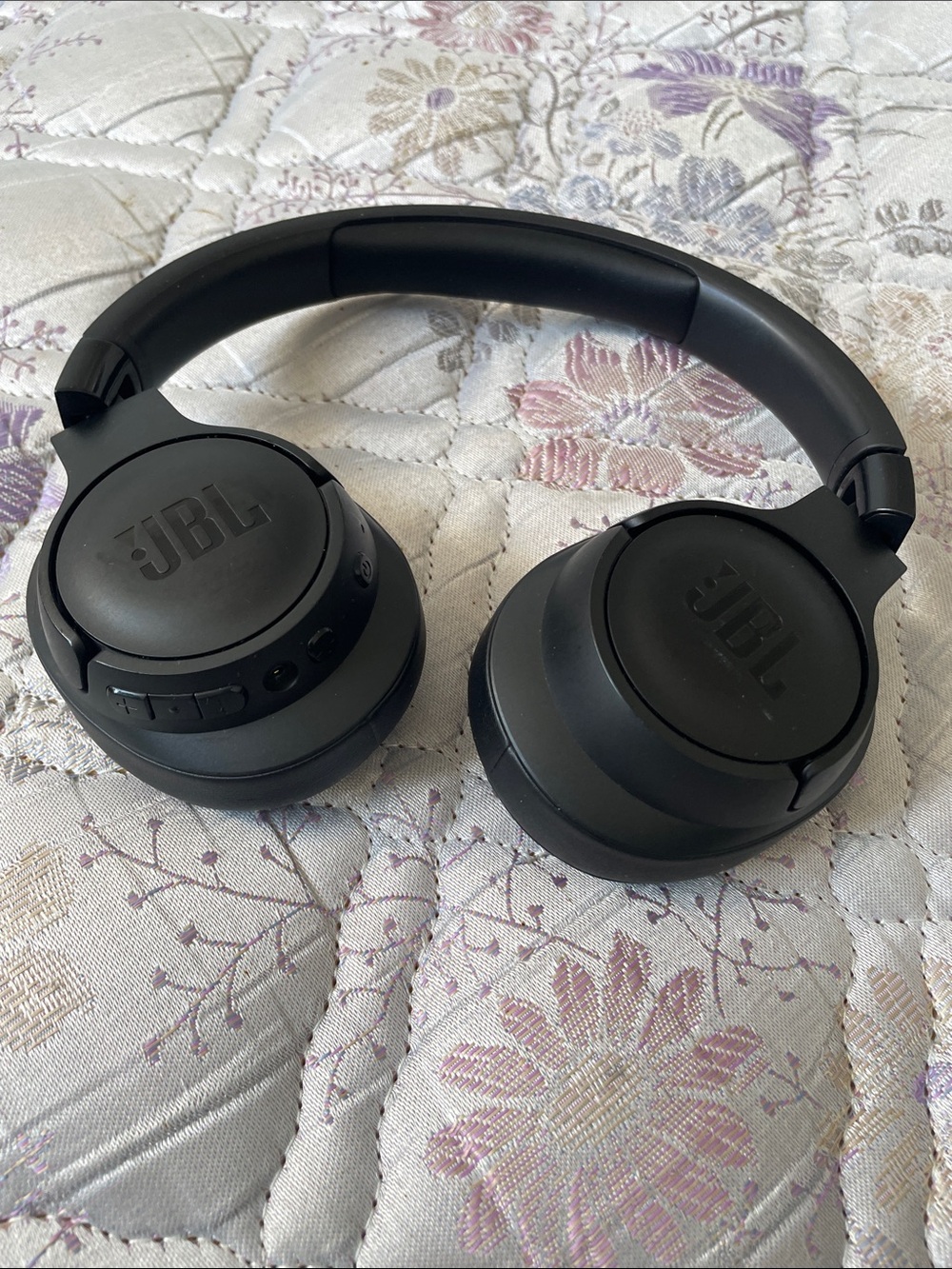 JBL Matte Black On-Ear Headphones with Built-In Controls